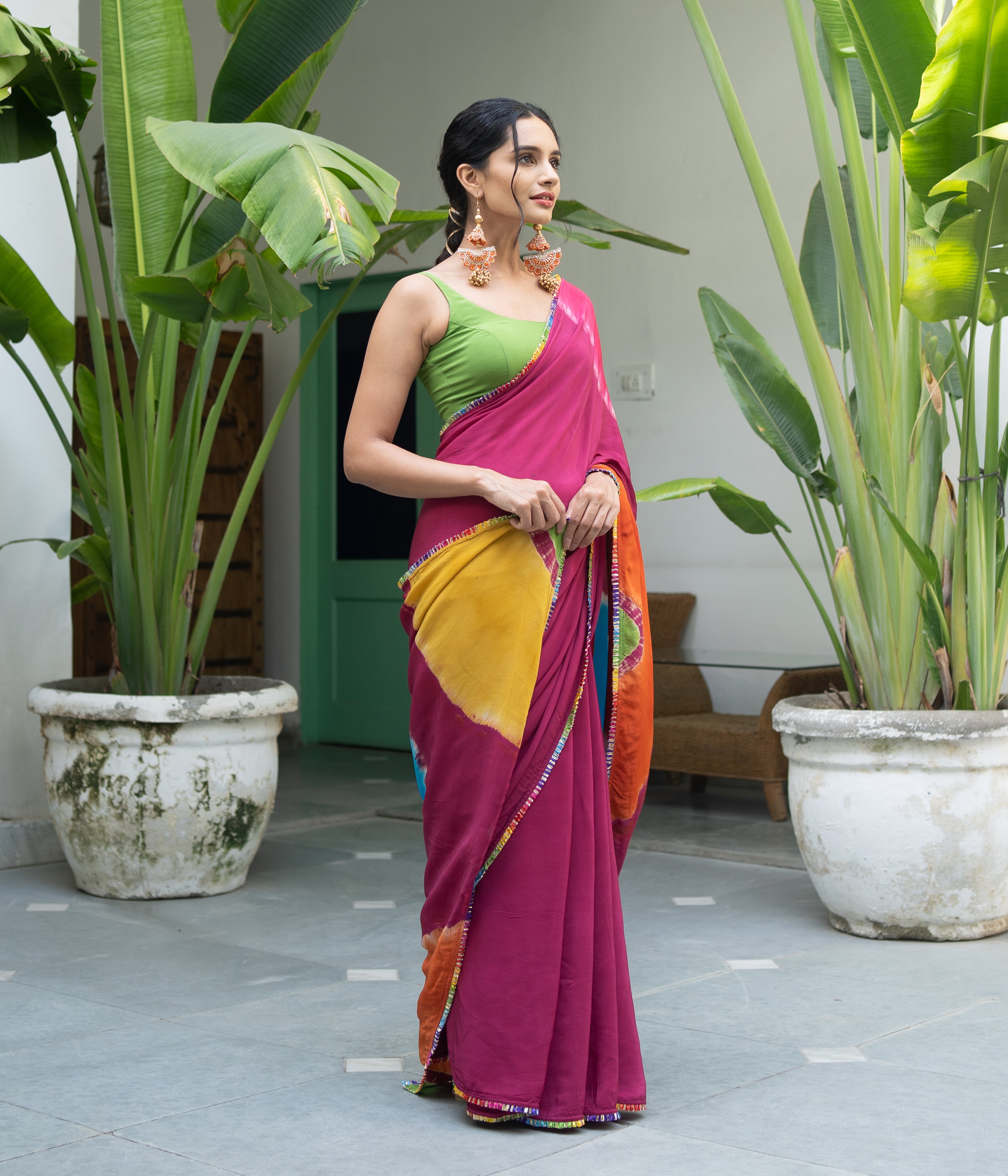 Maroon Heavy Border Silk Saree With Blouse 4046SR06