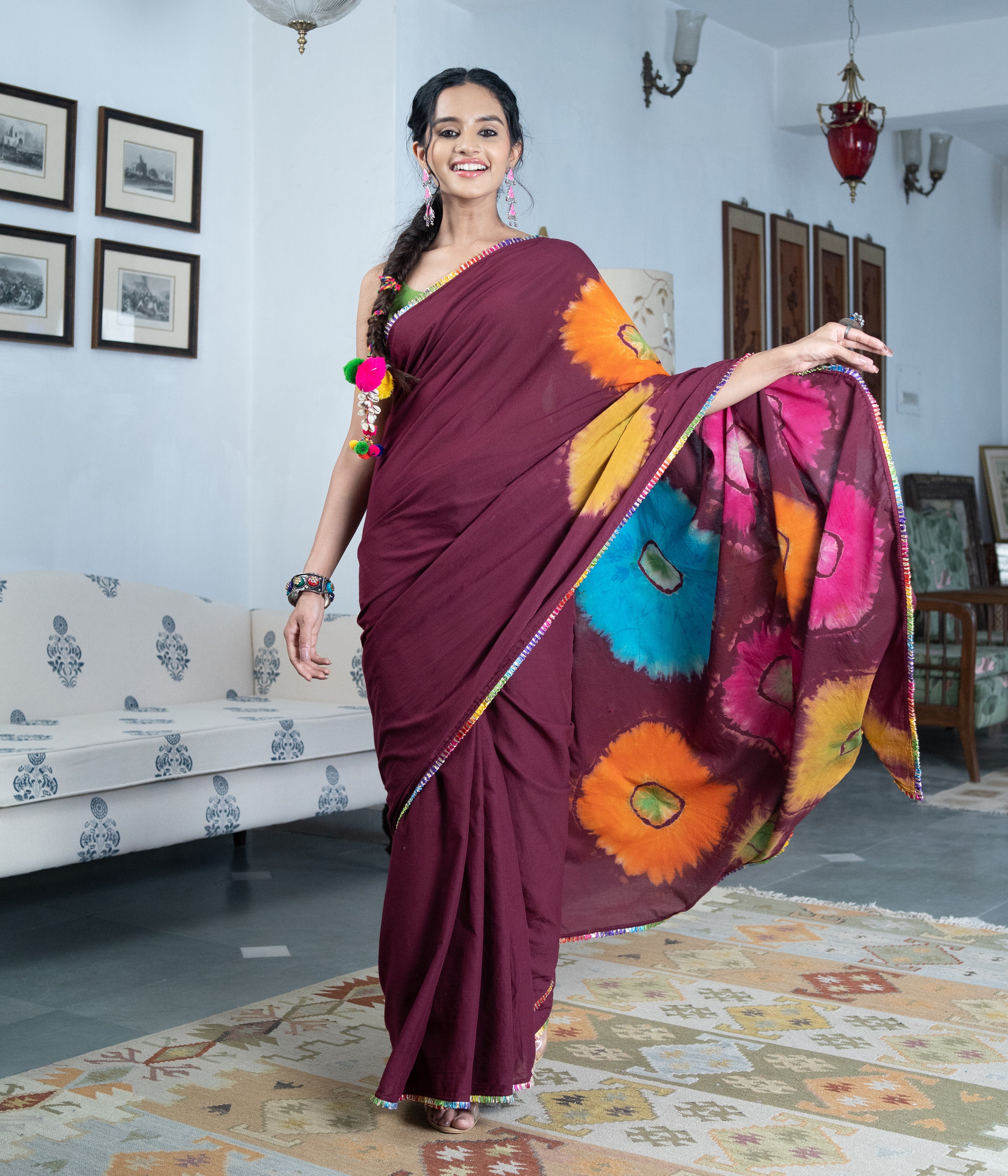 Village Terracotta Pattern Sambalpuri Cotton Saree Is Peachpuff With Maroon  Color Base, Comes Eith Matching Blouse Piece. at Rs 7999 | Sonepur| ID:  25186418462